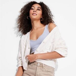 Women's Oversized Cable Sweater Cardigan
- Wild Fable™ Off-White new